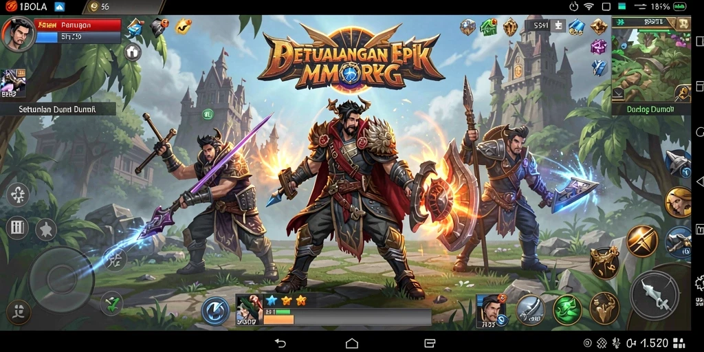 Tampilan gameplay seru dari 11BOLA MMORPG dengan aksi seru.