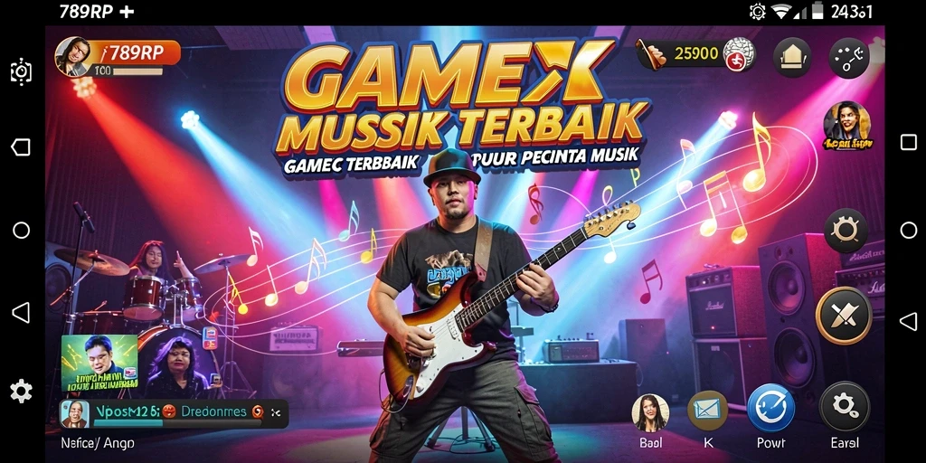 Tampilan screenshot utama 789RP menampilkan gameplay musik yang interaktif.