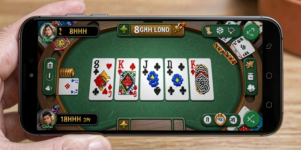 Tampilan gameplay seru dalam permainan Domino 8HHH.