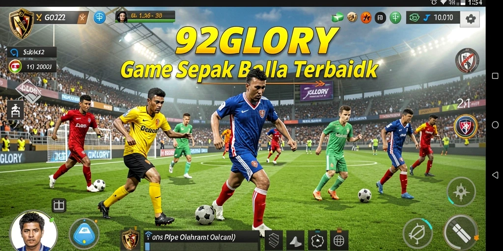 Tampilan gameplay seru di 92GLORY dengan aksi sepak bola yang mendebarkan.