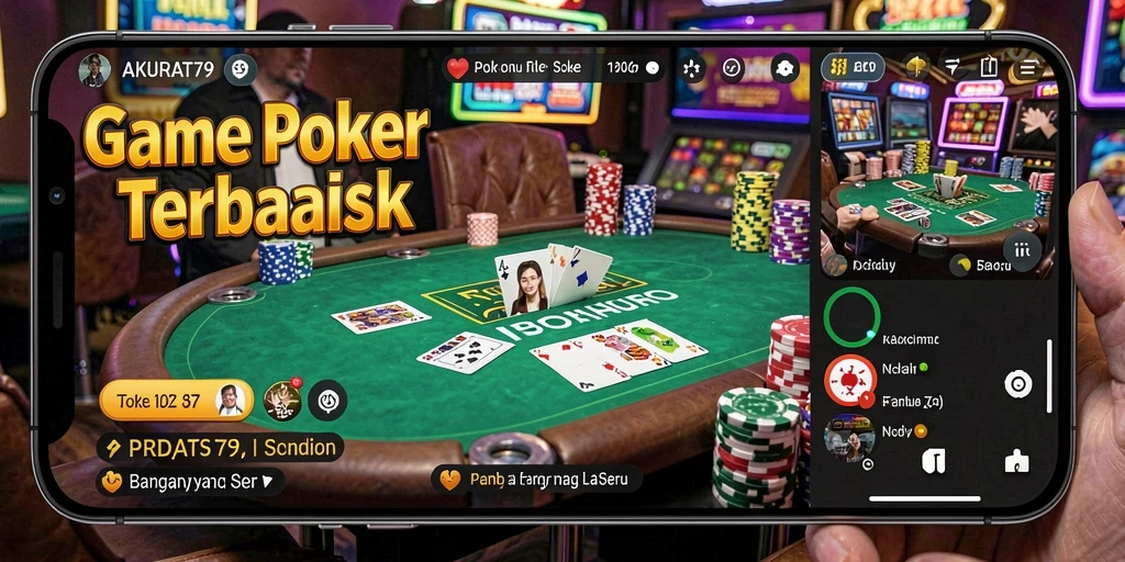 Screenshot AKURAT79 menampilkan gameplay seru Poker di ponsel.