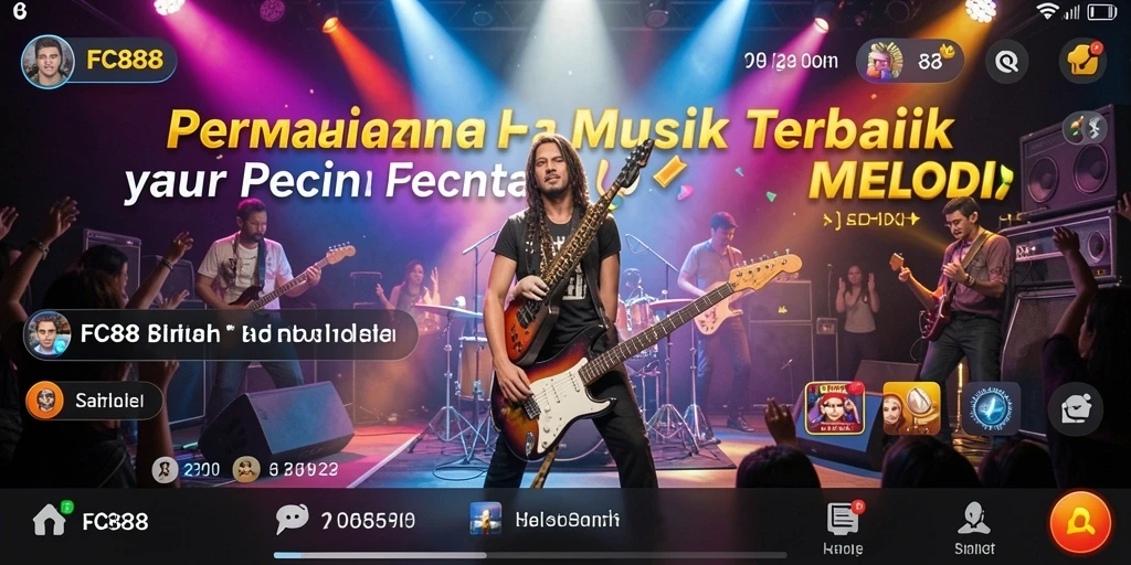 Screenshot utama FC888 menunjukkan gameplay mendebarkan dari musik yang dimainkan.