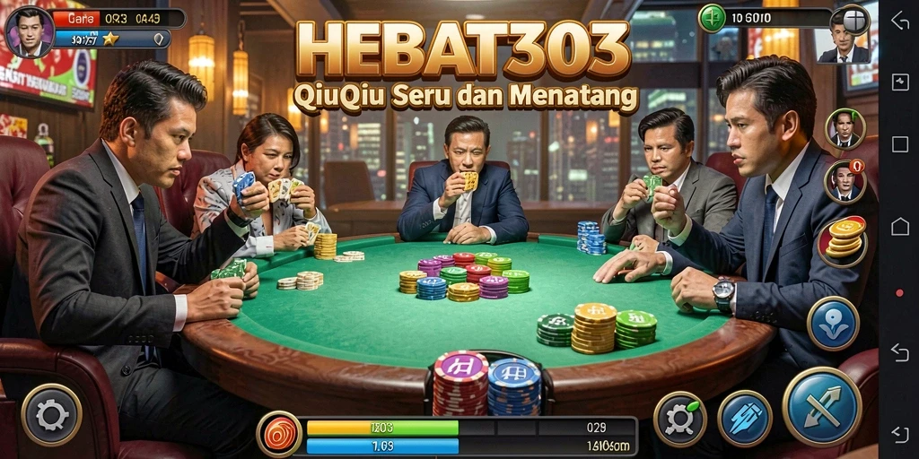 Tampilan menarik dari gameplay QiuQiu HEBAT303 yang seru.