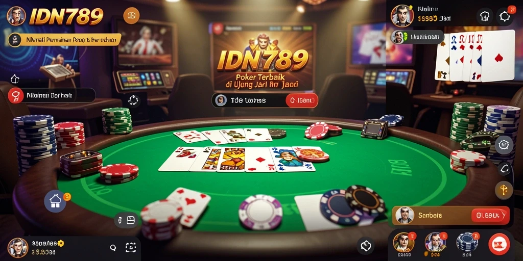 Tangkapan layar yang menunjukkan aksi seru di IDN789 Poker.