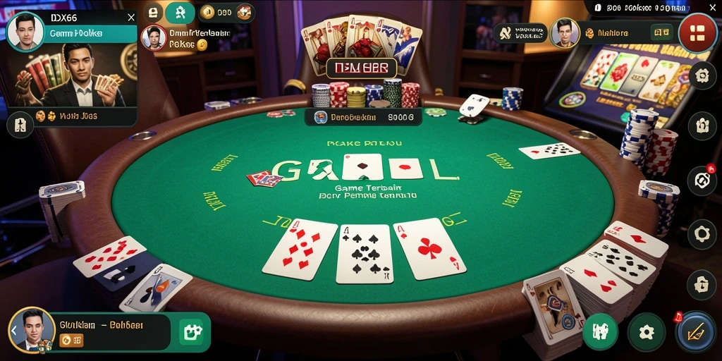 Tampilan gameplay seru dalam aplikasi Poker IDX66.