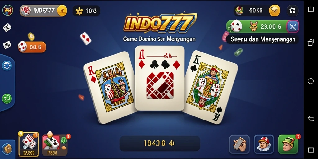 Screenshot utama INDO777 menampilkan gameplay Domino yang seru.
