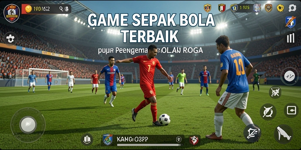 Tampilan gameplay KAKRP yang memukau dengan aksi sepak bola seru.