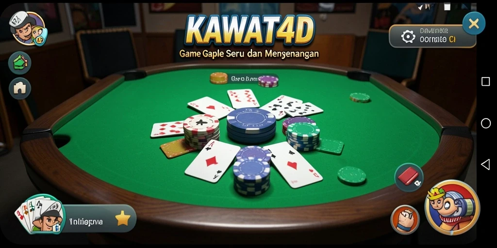 Screenshot KAWAT4D menampilkan suasana seru saat bermain Gaple.