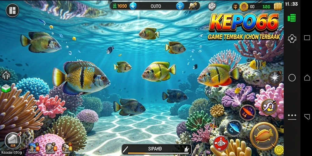 Screenshot menunjukkan aksi seru permainan Tembak Ikan KEPO66.