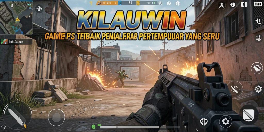 Menampilkan aksi mendebarkan dalam gameplay FPS KILAUWIN.