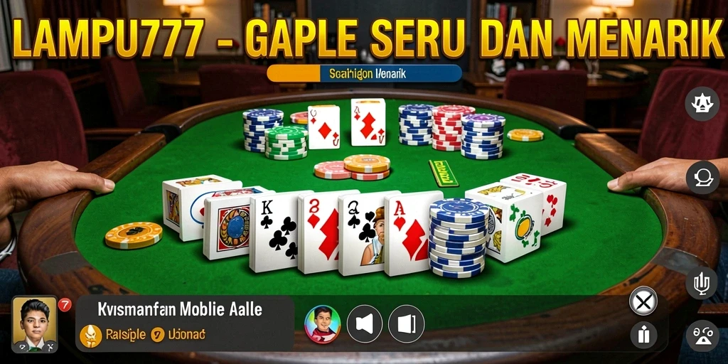 Tampilan gameplay seru LAMPU777 dalam permainan Gaple.