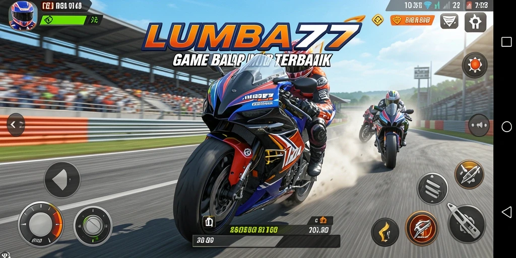 Tangkapan layar LUMBA77 menampilkan aksi balap motor yang seru dan mendebarkan.