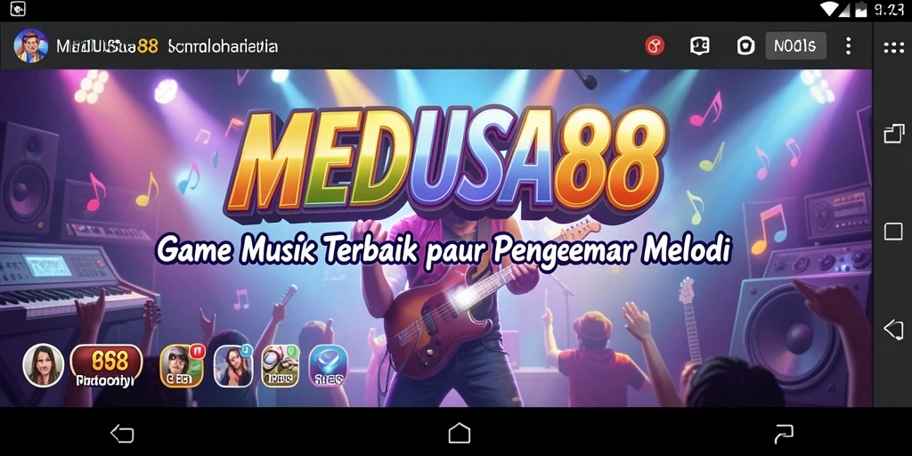 Tampilan menarik gameplay musik dalam MEDUSA88 dengan beragam lagu.