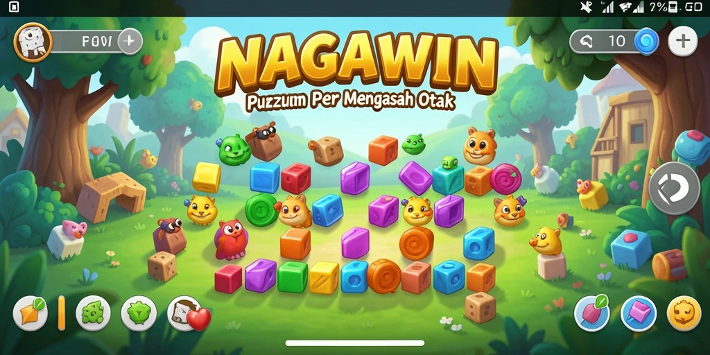 Tampilan gameplay NAGAWIN yang menantang dan menyenangkan.