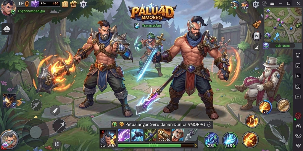 Tangkapan layar yang menampilkan gameplay seru dalam dunia MMORPG PALU4D.
