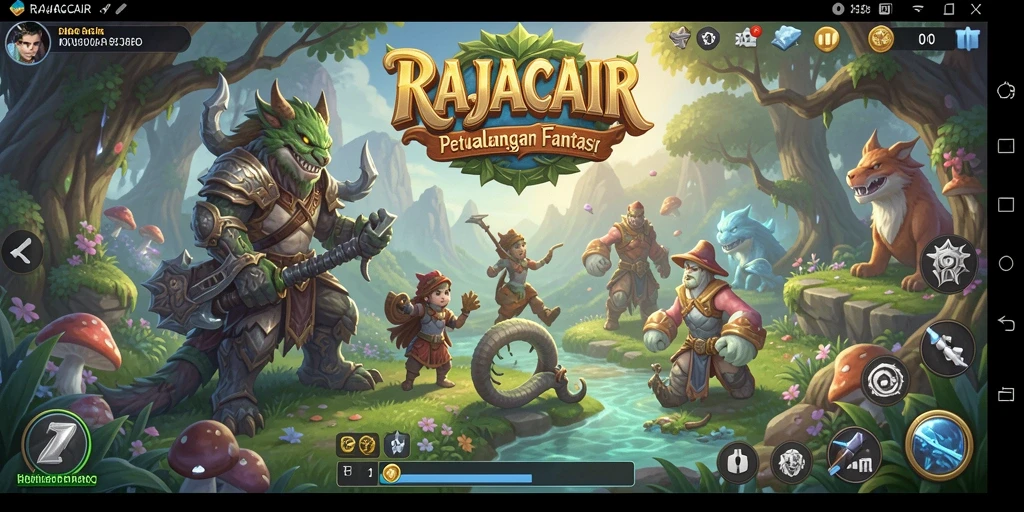 Screenshot RAJACAIR menunjukkan pertarungan seru dalam dunia RPG.