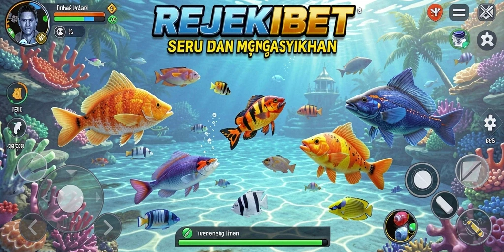 Tampilan gameplay menarik dari REJEKIBET dalam permainan Tembak Ikan.