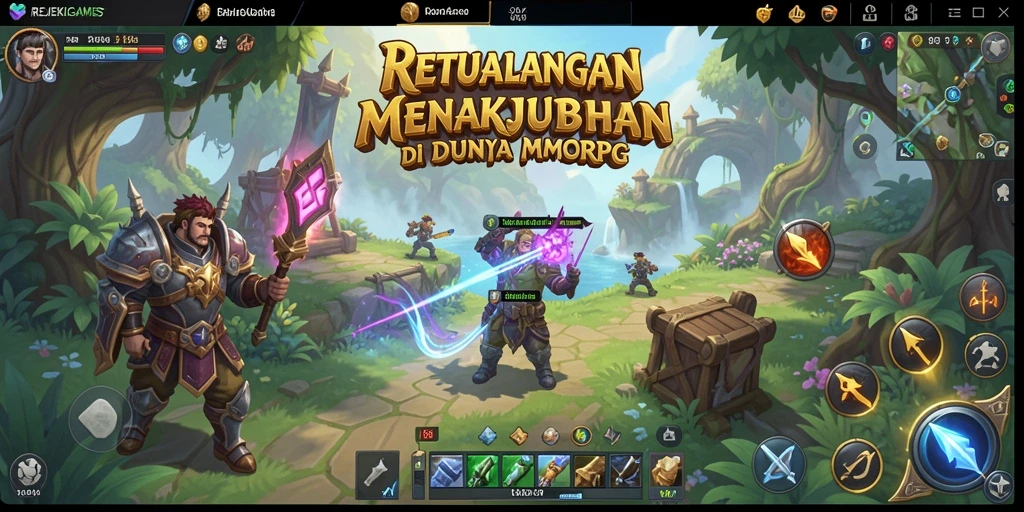 Tangkapan layar gameplay menampilkan pertempuran seru dalam REJEKIGAMES.