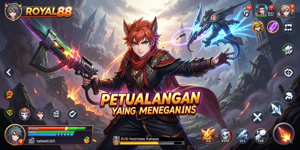 Tampilan gameplay menarik dari ROYAL88 yang penuh warna dan dinamis.