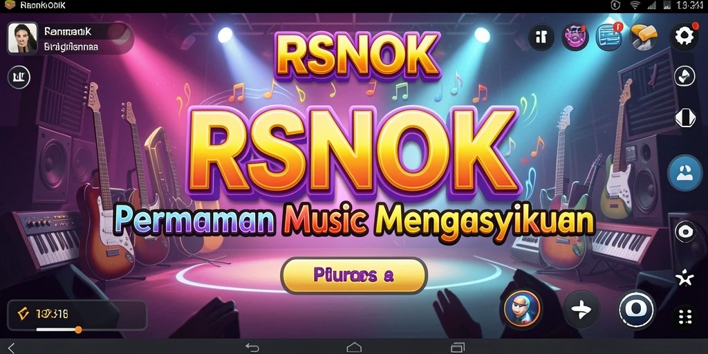 Screenshot gameplay RSNOK dengan berbagai fitur musik menarik.