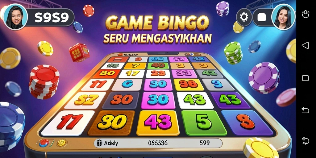 Tampilan gameplay seru dari S9S9 dengan berbagai kartu Bingo.