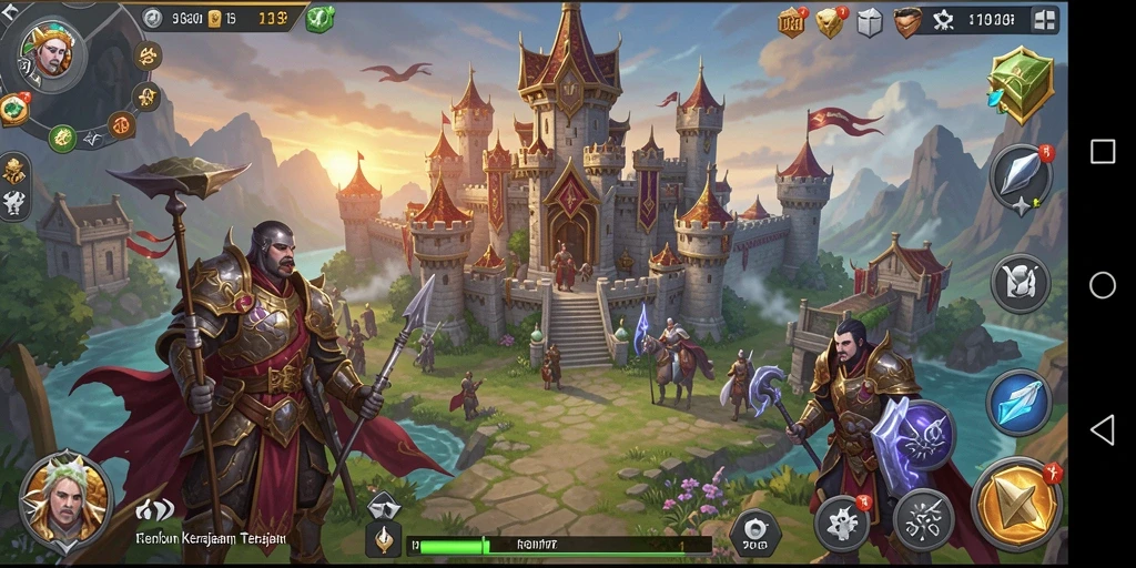 Tampilan gameplay <strong>SOV777</strong> yang intens saat pertempuran antar kerajaan.