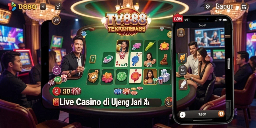 Tampilan menarik dari gameplay Live Casino di TV888.