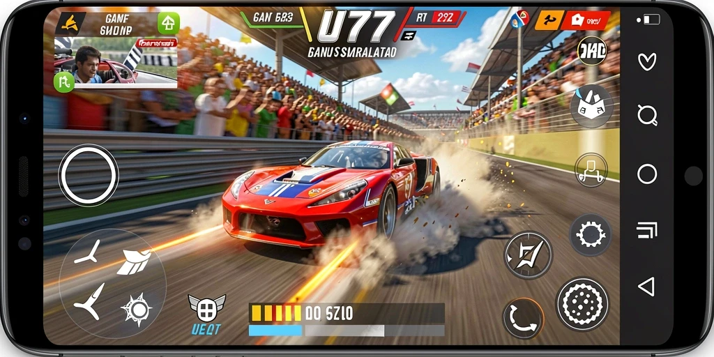 Gameplay balap yang seru di UT77 dengan grafis memukau.
