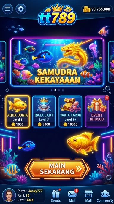 Screenshot aplikasi yang menunjukkan berbagai kategori di tt789.